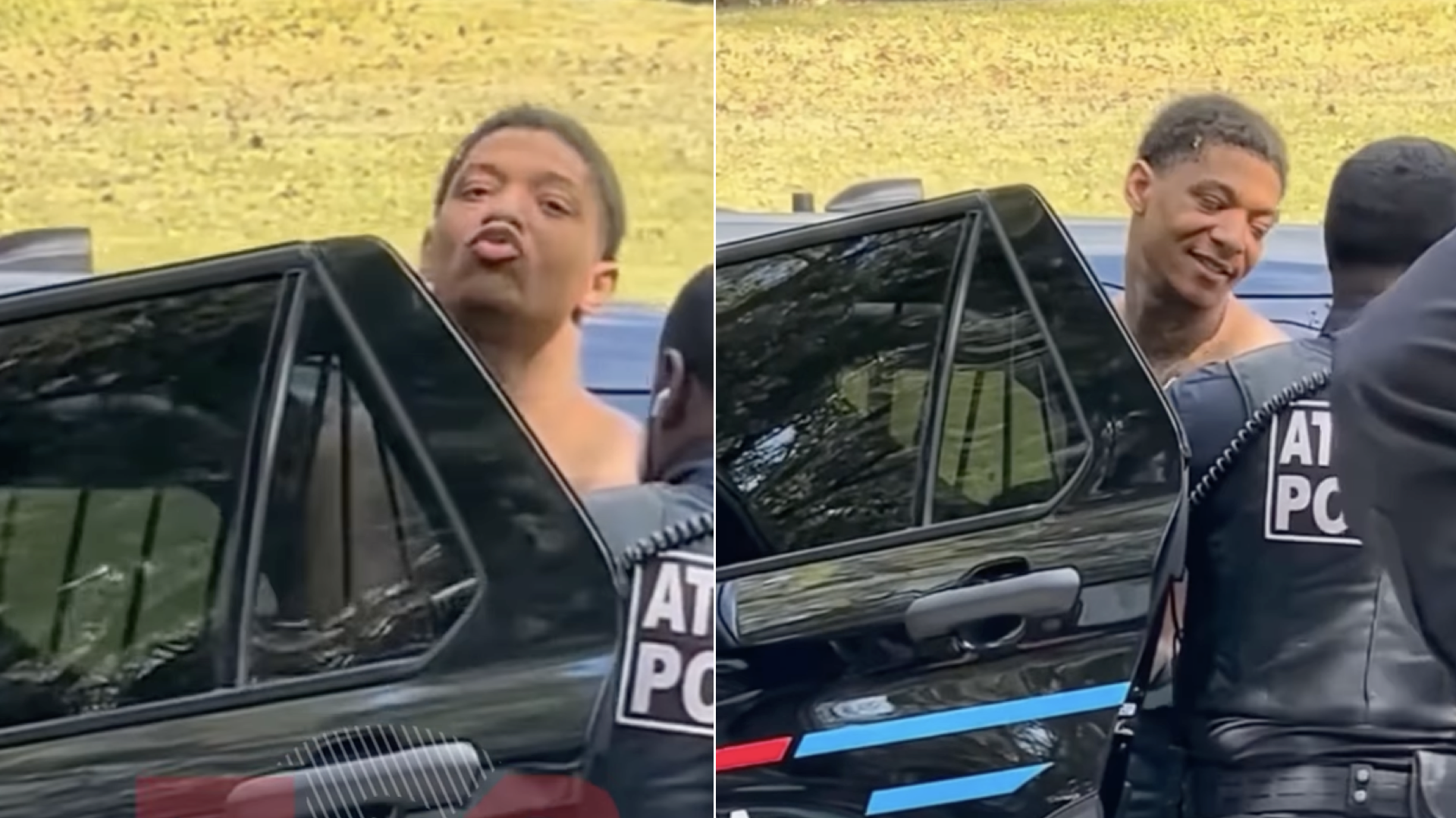 Derrick Groves Blows Kiss to Cameras After Capture Ends F...