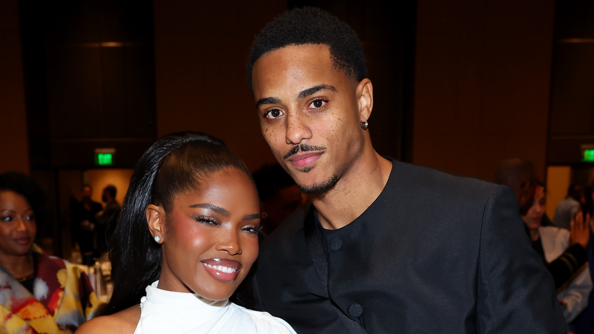 Keith Powers, Ryan Destiny Announce Their Engagement in J... 1 Ryan Destiny and Keith Powers smile while posing at an event. Destiny is in a white dress and the Powers in a black suit.